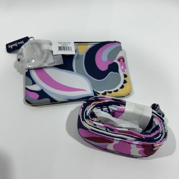 NEW Vera Bradley "Mod Paisley" Zip ID Case & Lanyard set-pink grey white yellow) - Picture 4 of 4